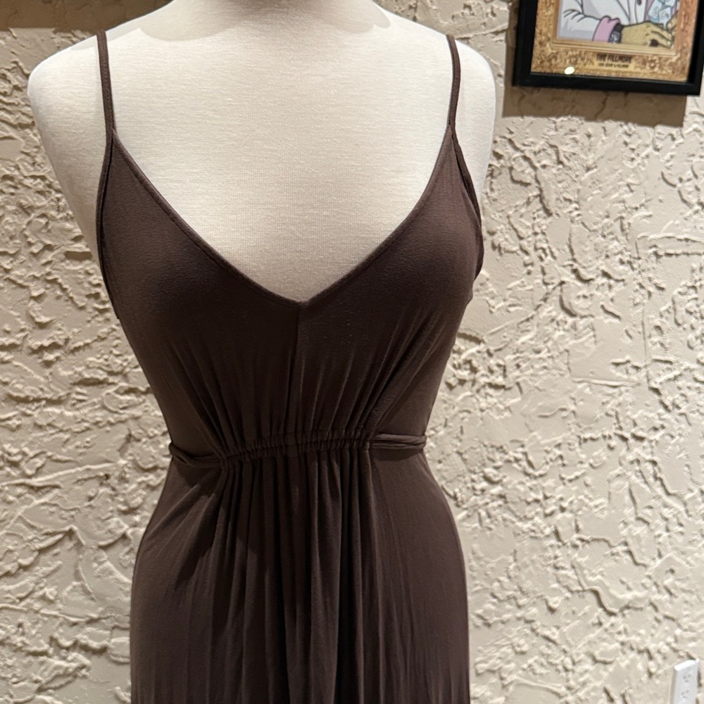 Moda International Elegant Brown Maxi Dress